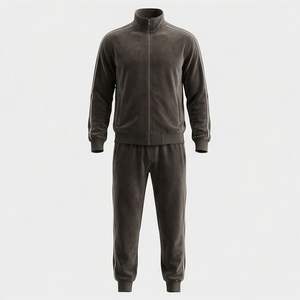 Survêtement en velours personnalisé de haute qualité Vêtements de sport pour hommes Survêtement en velours de luxe polaire pour hommes Survêtements pour hommes - Product Image 1