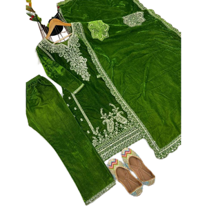 Robe de soirée à broderie lourde de créateur avec haut Dupatta Sequence Work Party Wear - Product Image 1