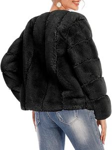 Nuevo Diseño, Abrigo de Invierno para Mujer, Elegante, de Alta Calidad, con Solapa de Imitación, Manga Larga, Cálido, Peludo, Holgado, de Piel Sintética de Zorro - Product Image 5