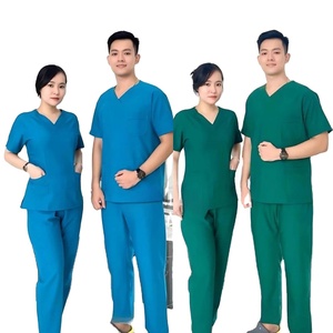 Medical Uniform Scrubs <b>Set</b> Polyester Protective Made in Vietnam Comfortable Hospital Nurse <b>Doctor</b> Workwear - Product Image 1