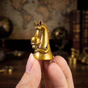 Figura de Cabeza de Caballo de Latón Hecha a Mano, Escultura de Animal Ecuestre, Estatua Decorativa Vintage para Mesa, Decoración para el Hogar u Oficina - Product Image 2
