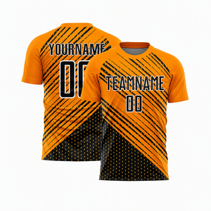 Custom Sublimated Soccer Jersey Blue Black Diagonal Stripe Unisex Crew Neck Short Sleeve Athletic Fit Team Name Number - Product Image 6