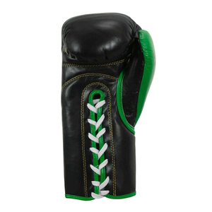 Gants de boxe en cuir vert et noir, à lacets, pour adultes, équipement d'entraînement et de sparring - Product Image 3