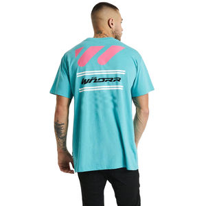 Camiseta de Manga Corta para Hombre con Diseño Estampado en Relieve en la Espalda, Corte Regular, Estilo Casual, Tejido de Punto, Cuello Redondo - Product Image 1