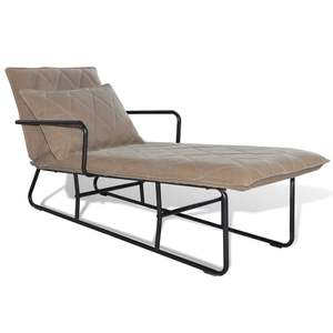 Chaise longue in tessuto marrone chiaro - Product Image 1