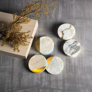 Sous-verres en pierre de luxe faits à la main tampons/tapis de finition lisses par Unique Craft India Set pour l'intérieur de la cuisine de mariage/fête - Product Image 1