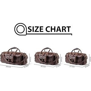 กระเป๋าหนังแท้ทรงดัฟเฟิลสำหรับเดินทาง ขนาด 15 นิ้ว ปิดซิป กันน้ำ - Product Image 2