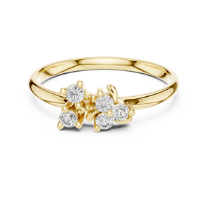 Anillo de oro macizo de 14k para mujer con diamante de corte redondo clásico minimalista, ideal para regalo, compromiso, aniversario, boda. - Product Image 1