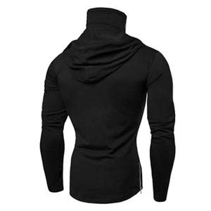 Vente en gros OEM, cagoule d'hiver pour homme avec logo personnalisé sur le devant, style ninja |   Sweat à capuche zippé en polaire de haute qualité, coupe classique | - Product Image 3