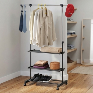 Oferta Shopee: Perchero Metálico de Dos Niveles, Multifuncional para Baño, Sala de Estar, Hogar Moderno, Hotel, Productos de Lavandería al por Mayor - Product Image 5