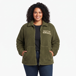 Chaqueta de Forro Polar Sherpa para Mujer, Marca Privada Personalizada, Ropa de Invierno, Chaquetas de Forro Polar para Mujer, Chaquetas Polar con Cuello Camisero - Product Image 1