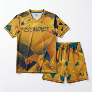 Ensemble maillot et short de volley-ball personnalisé en charbon de bois à effet vague d'eau, absorbant la transpiration, uniforme d'équipe, vêtements de sport par sublimation, vente en gros OEM - Product Image 1