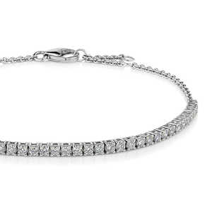 Women's 14K <b>Solid</b> <b>Gold</b> 1.00 Ct Lab Grown Diamond Tennis Bracelet Brilliant Cut Rhodium Plated IGI Certified Engagement Gift - Product Image 4
