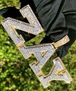 Pendentif Lettre Personnalisé Hip Hop de Luxe en Moissanite, Argent 925, Entièrement Sertie de Pierres, Bicolore, Certifié, Breloques Initiales Unisexe - Product Image 2