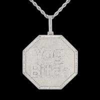 Collier personnalisé en moissanite avec pendentif lettre, breloque en argent, ton blanc, ton jaune, ton rose, accessoire de mode, bijoux de luxe, hip hop