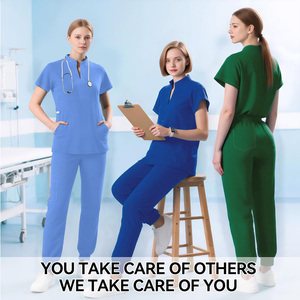 Conjunto de Uniforme Médico Personalizado Unisex, Azul Marino, de Algodón y Poliéster, Pantalones y Blusa de Punto, Ropa de Trabajo para Hospitales, Enfermería - Product Image 5