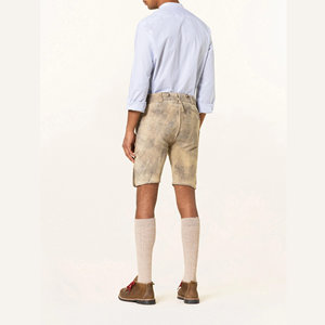Auténticos Lederhosen Bávaros para Hombre, Pantalones Cortos Tradicionales de Cuero de Cabra Marrón con Diseño Bordado Personalizado para Oktoberfest - Product Image 5