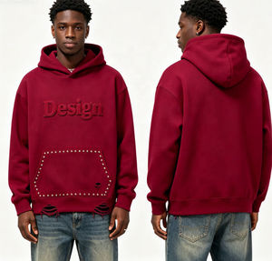 Vente en gros de sweats à capuche décontractés d'hiver, coupe ample et régulière, en polaire de poids standard, pour les marques de streetwear américaines, impression personnalisée - Product Image 1