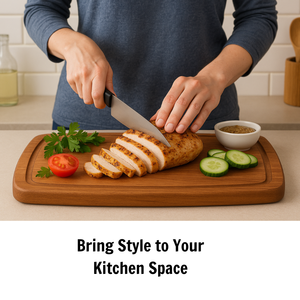 Acacia Wood Cutting Board with Juice Groove Solid Wood <b>Kitchen</b> Chopping Board Food Grade Eco Friendly OEM Supplier - Product Image 3