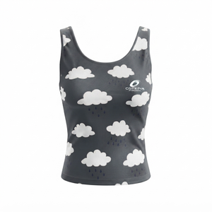Débardeur côtelé vert pour femme, col rond, couleur unie, style formel, longueur standard, polyester/coton, éco-responsable - Product Image 1