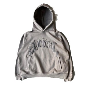 Sudadera con Capucha Rosa Extra Grande con Cierre, Unisex, con Logotipo Gótico en el Bolsillo Delantero, Felpa Francesa, Manga Regular, Transpirable, 100% Algodón - Product Image 3