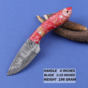 Cuchillo de caza OEM personalizado con hoja fija de acero 12C27 grabado al ácido, mango de resina de grado industrial y diseño Drop Back Skinner - Product Image 2