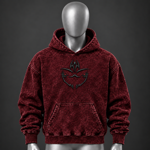 Sweat-shirt à capuche bordeaux délavé pour homme, motif graphique personnalisé, coupe oversize, streetwear, molleton décontracté, vêtements OEM en gros - Product Image 1