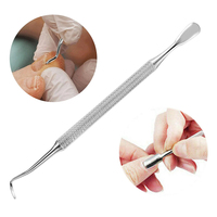 Pousse-cuticules double extrémité en acier inoxydable Flex Point, durable, pour les professionnels de la manucure et des services de pédicure en salon