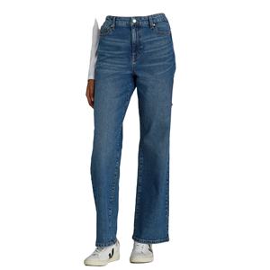 Latest Design Women's Plus Size Regular Fit Summer Washed Flat Front Casual Straight Fashionable <b>Soft</b> <b>Denim</b> <b>Jeans</b> - Product Image 2