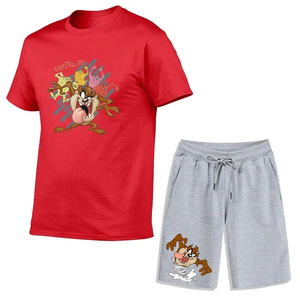 Ensemble court d'été imprimé tendance pour homme, 2 pièces, t-shirt et short en coton - Product Image 4
