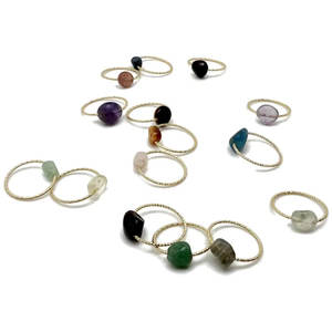 แหวนลวดพันประดับโกเมนแดงทำมือ - แหวนทองปรับขนาดได้ประดับพลอยธรรมชาติ - ของขวัญเครื่องประดับประจำเดือนมกราคม - Product Image 5