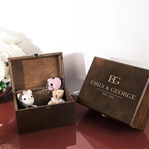 Caja de Madera Rectangular Ecológica para Guardar Joyas y Regalos, Interior Suave para Artículos Delicados, Decoración de Mesa para Navidad y Año Nuevo Chino - Product Image 3