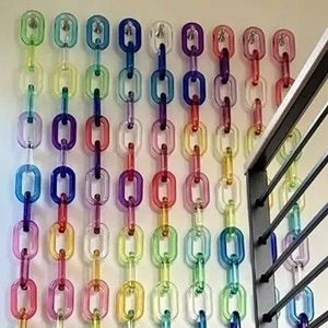 Décoration murale en macramé en résine, chaîne faite à la main, motif vertical, lot multi-pièces, crochet mural décoratif pour la maison et le salon - Product Image 5