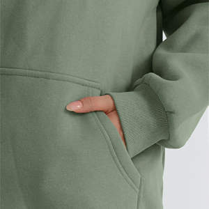 Conjunto de Sudadera con Capucha de Dos Piezas para Mujer, 100% Algodón Ecológico, Estilo Urbano, Hombros Caídos, Corte Holgado, Deportivo - Product Image 4