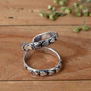 Handmade 925 Sterling <b>Silver</b> Arthritis Thumb Splint <b>Ring</b> | Oxidized Diamond & Dot Tribal Design | <b>Adjustable</b> Joint Support for - Product Image 2