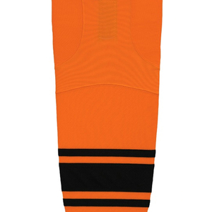 Orange Knee High Basketball <b>Socks</b> with Black Stripes <b>Breathable</b> Knitted for Adults - Product Image 6