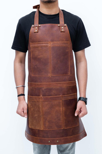 leather <b>apron</b> professional <b>apron</b> durable leather <b>apron</b> leather <b>apron</b> <b>bbq</b> grilling <b>apron</b> adjustable fit leather <b>apron</b> - Product Image 3