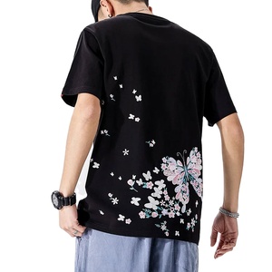 T-shirts pour hommes avec logo brodé personnalisé, fabriqués en usine, design unique, t-shirt imprimé et brodé pour hommes en couleur unie - Product Image 2
