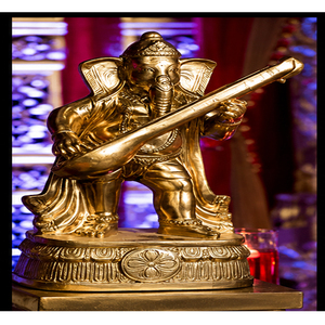 Boda Pasarela Musical Ganesha Estatuas Músico Ganpati Estatua Ganesha Estatuas Tocando Instrumentos Musicales EE. UU. - Product Image 1