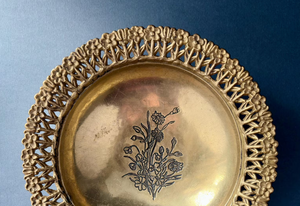 Vintage Wallace Baroque Round Gallery <b>Tray</b> Silver Plate Silverplate for Use Home and Hotel <b>Dinner</b> <b>Tray</b> Made by God Gift Exports - Product Image 5