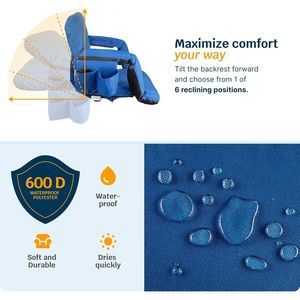 Heated <b>Reclining</b> Stadium Seat <b>Cushion</b> with Back Support for Bleachers - Product Image 5