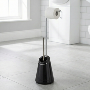 Cepillo de soporte de papel higiénico gris de diseño moderno Almacenamiento en el hogar de alta calidad para hoteles-Venta al por mayor de fabricante de muebles de Taiwán - Product Image 1