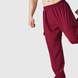 Pantalon cargo pour homme, taille élastique, fermeture à cordon, plusieurs poches, style décontracté, léger, respirant, polyester - Product Image 2