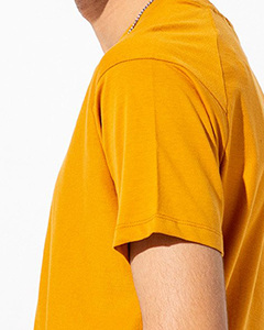 Camisetas de Moda para Hombre, Color Amarillo Sólido, Manga Corta, Cuello Redondo, Corte Regular, 100% Algodón, Tejido de Punto - Product Image 2