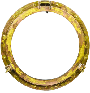 Espejo Decorativo de Pared con Forma de Ojo de Buey de Barco Antiguo, de Latón Oxidado, Estilo Marítimo Vintage, Redondo - Product Image 1