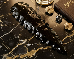 Piedra Decorativa de Obsidiana Negra, Cristal Volcánico Natural, Decoración para el Hogar, Piedra Curativa Pulida, Pieza Decorativa - Product Image 5