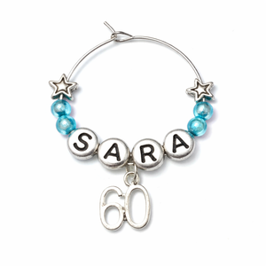 Adornos Decorativos para Mesa de Fiesta, Reutilizables, Portátiles, Personalizados, de Metal Esmaltado, para Copas de Vino, para el 60.º Cumpleaños, Accesorios de Bar - Product Image 5