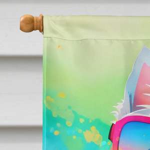 Gran Multicolor poliéster Westie Hippie Dawg casa bandera porche manga poste decorativo patio Banner pared colgante ilustraciones - Product Image 3