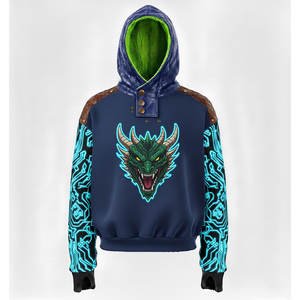 Sweat à capuche néon futuriste pour homme, motif circuit imprimé sur les manches, imprimé numérique vibrant, coupe athlétique avec cordon de serrage - Product Image 3