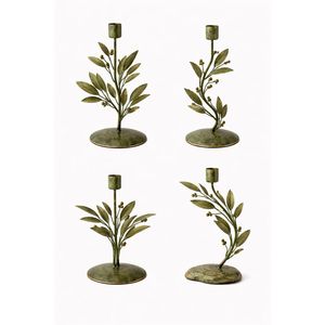 Antique <b>Brass</b> Floral Taper Candle <b>Holder</b> Stand Metal Flower Branch <b>Candlestick</b> Vintage Wedding Luxury Table Centerpiece Decor - Product Image 5